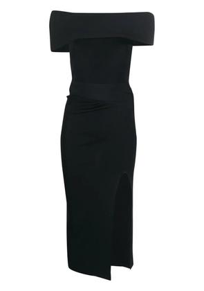ALESSANDRO VIGILANTE off-shoulder ribbed knit dress - Black