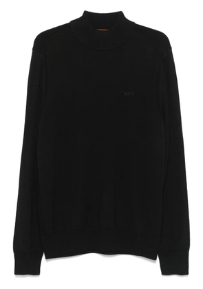 BOSS logo-embroidered sweater - Black