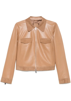 Desa 1972 leather shirt jacket - Brown