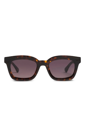 Peter And May Velveteen tortoiseshell square-frame sunglasses - Brown