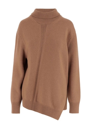 Jil Sander high-neck asymmetrical sweater - Brown