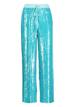 P.A.R.O.S.H. sequin-embellished straight-leg trousers - Blue