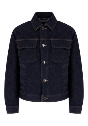 Emporio Armani logo-button denim jacket - Blue