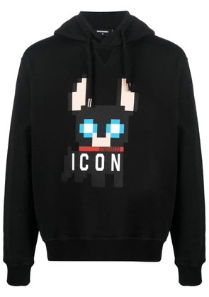 DSQUARED2 Icon-print cotton hoodie - Black