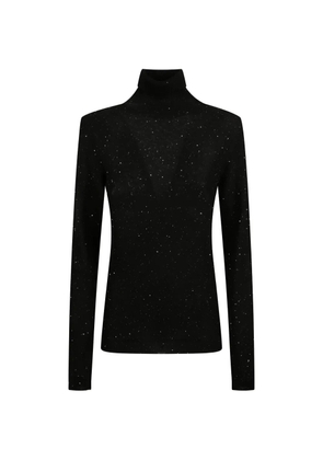 Fabiana Filippi turtle-neck sparkle-effect top - Black