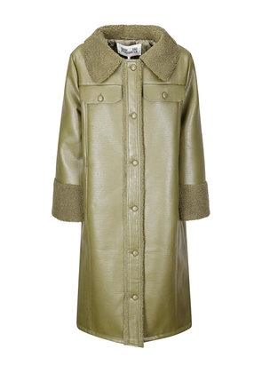 Baum Und Pferdgarten Desire faux-shearling-collar coat - Green