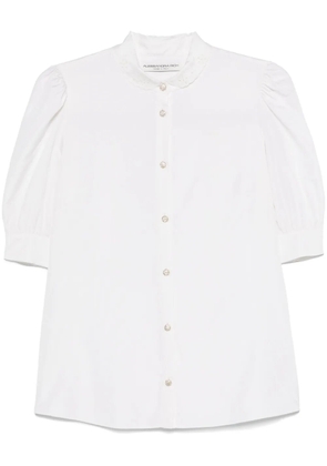 Alessandra Rich embroidered-collar silk shirt - White