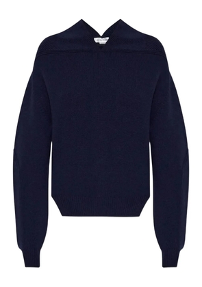 Victoria Beckham high-neck split-hem sweater - Blue