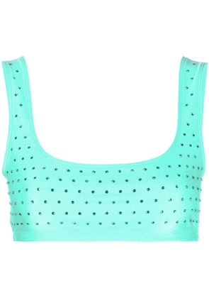 THE ANDAMANE rhinestone-embellished crop top - Blue