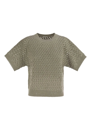 Peserico crew neck sequin-embellishment top - Green