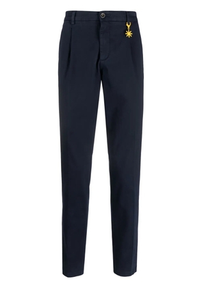 Manuel Ritz logo-charm gabardine skinny trousers - Blue