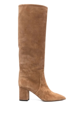 Paris Texas 70mm calf suede block-heel boots - Neutrals