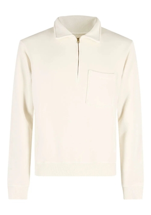 Fortela chest-pocket half-zipped sweatshirt - White