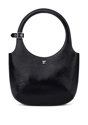 Courrèges Holy naplack buckle leather tote bag - Black