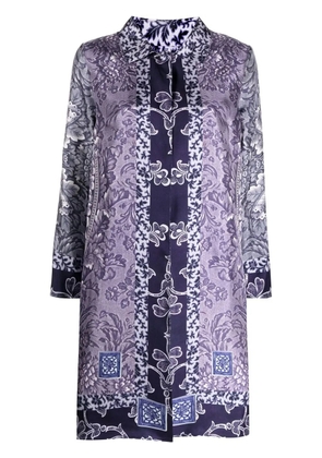 Pierre-Louis Mascia Aloe reversible silk coat - Blue