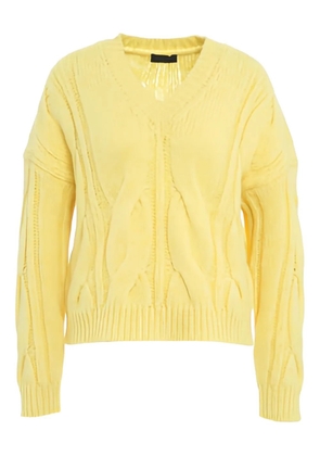 Roberto Collina cable-knit V-neck sweater - Yellow