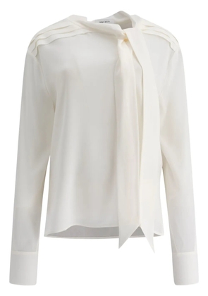 Alexander McQueen scarf-detailed georgette shirt - White