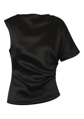 Seafarer draped one-shoulder top - Black