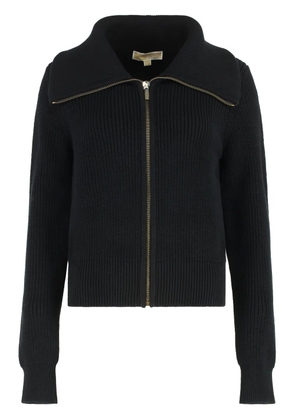 Michael Kors ribbed-knit zipped cardigan - Black