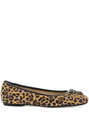 PINKO leopard-print ballerina flats - Brown