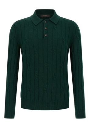 Zanone cable-knit polo shirt - Green