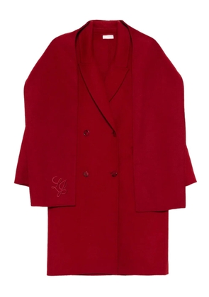 LIU JO embroidered-logo double-breasted coat