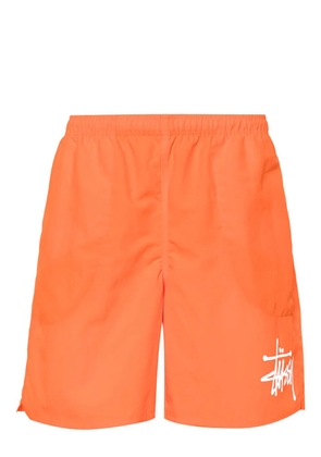 Stüssy logo-print swim shorts - Orange