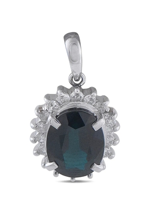 LB Exclusive diamond and sapphire embellished pendant - Silver