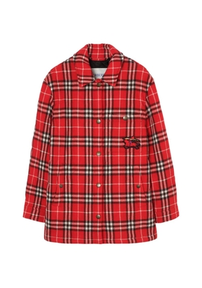 Burberry check appliquéd wool jacket - Red