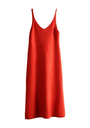 Auralee V-neck midi dress - Red