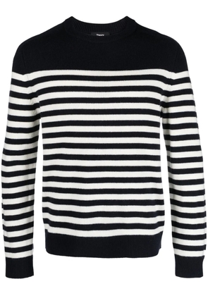 Theory Latho striped cotton jumper - Blue