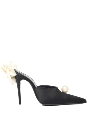 Magda Butrym 110mm pearl-detail pointed-toe mules - Black