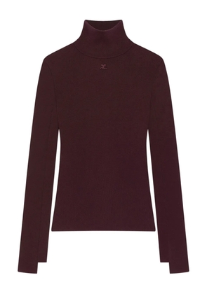 Courrèges mock-neck long-sleeve sweater - Red