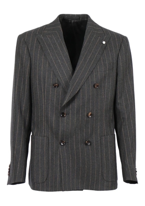 LUIGI BIANCHI MANTOVA pinstripe double-breasted suit - Grey