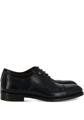 Ferragamo leather derby shoes - DARK BLUE