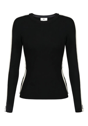 Elisabetta Franchi stripe-detail long-sleeve sweater - Black