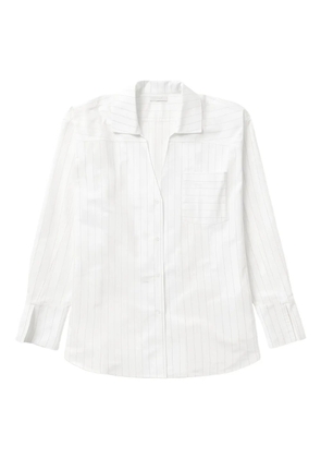 1989 STUDIO striped long-sleeved shirt dress - White