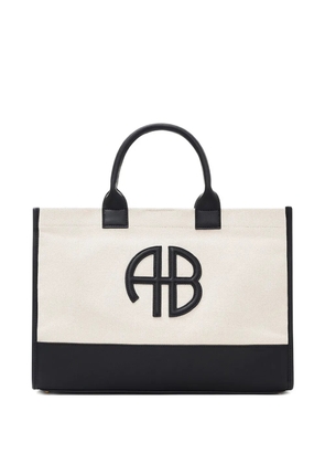 ANINE BING medium Lara logo-appliqué tote bag - Neutrals