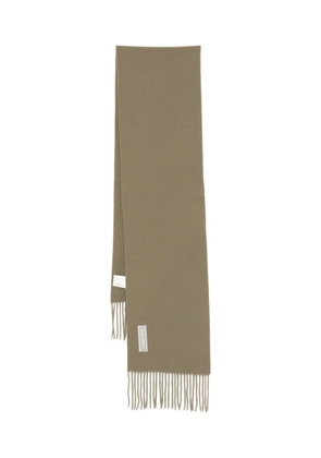 OUR LEGACY fringe-edges wool scarf - Green