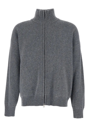 Roberto Collina high neck ribbed knit cardigan - Grey