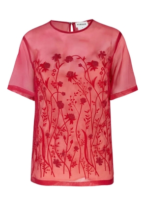 P.A.R.O.S.H. floral-embroidery top - Red