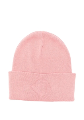 Fiorucci embroidered cotton beanie hat - Pink