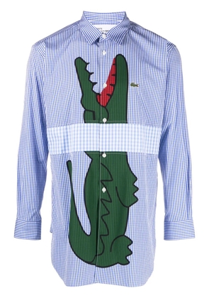 Comme Des Garçons Shirt x Lacoste logo-print checked shirt - Blue