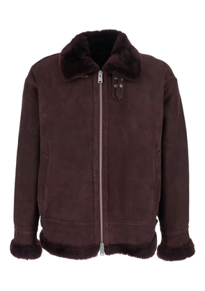 Arma Sano suede shearling-lined jacket - Red