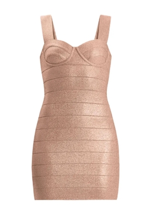 Hervé Léger metallic-effect mini dress - Gold