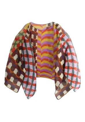 Pleats Please Issey Miyake pleated scarf top - Brown