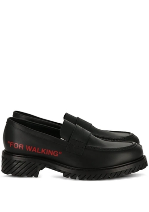 Off-White slogan-print loafers - Black