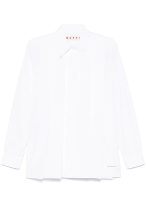 Marni organic-cotton logo-embroidered shirt - White