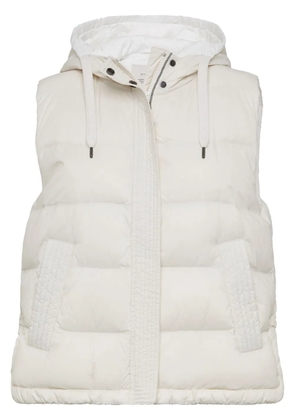 Brunello Cucinelli Monili bead-embellished padded gilet - Neutrals
