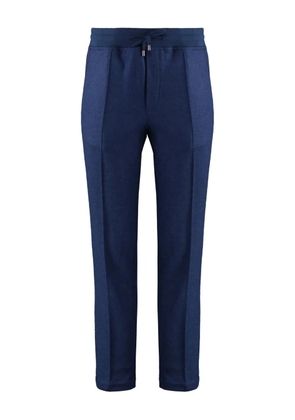 Moorer leather-insert wool trousers - Blue
